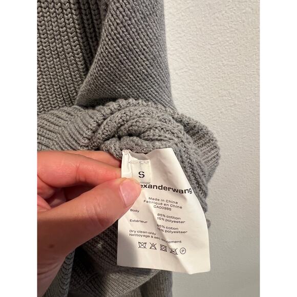 AlexanderWang.T Ribbed Cotton Blend Sweater gray S - Picture 5 of 7